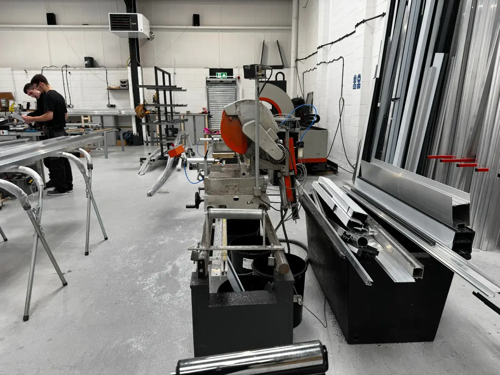 Aluminium frames being fabricated in the Kingsland Fabrications workshop