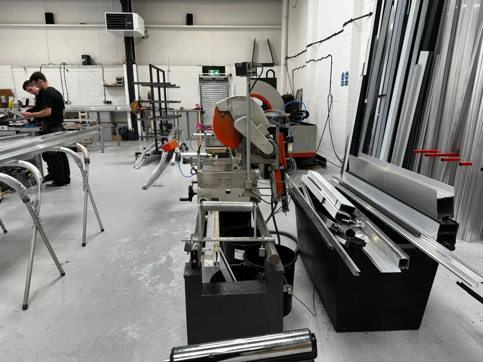 Kingsland Fabrications workshop floor with aluminium fabrication in progress