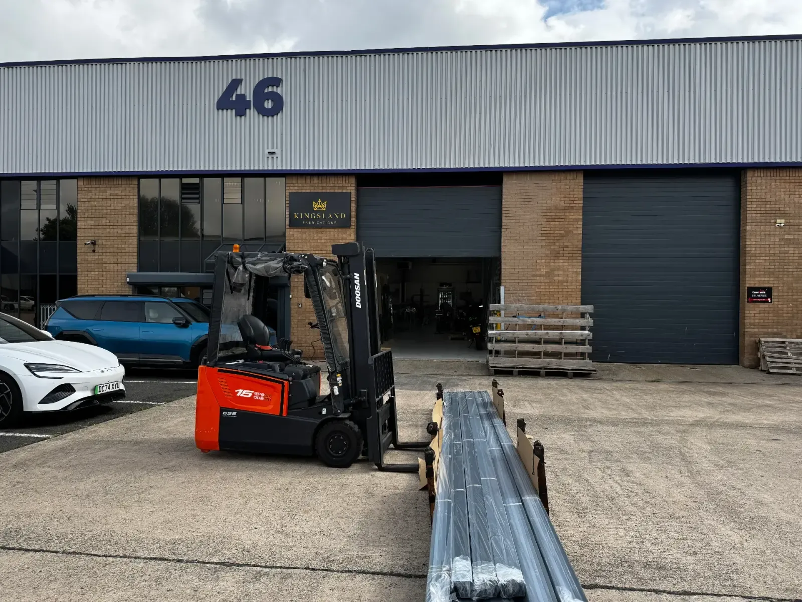 Kingsland Fabrications workshop at 46 Melford Court in Warrington