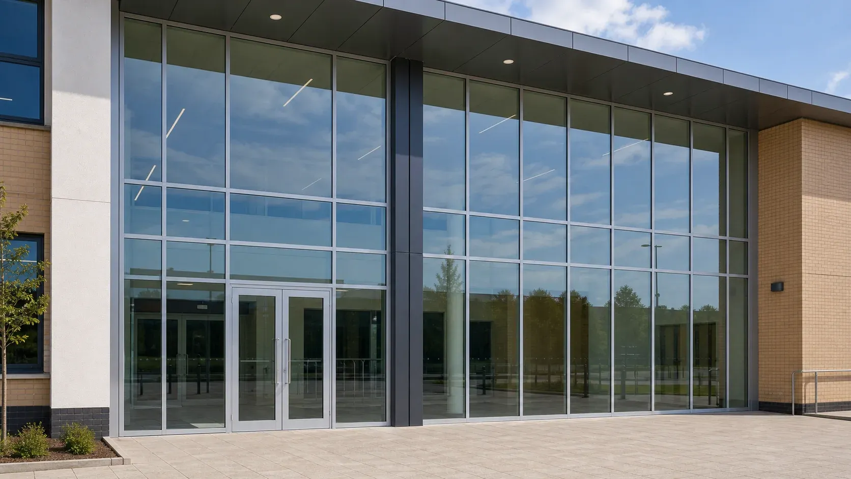Curtain walling fabricated by Kingsland Fabrications