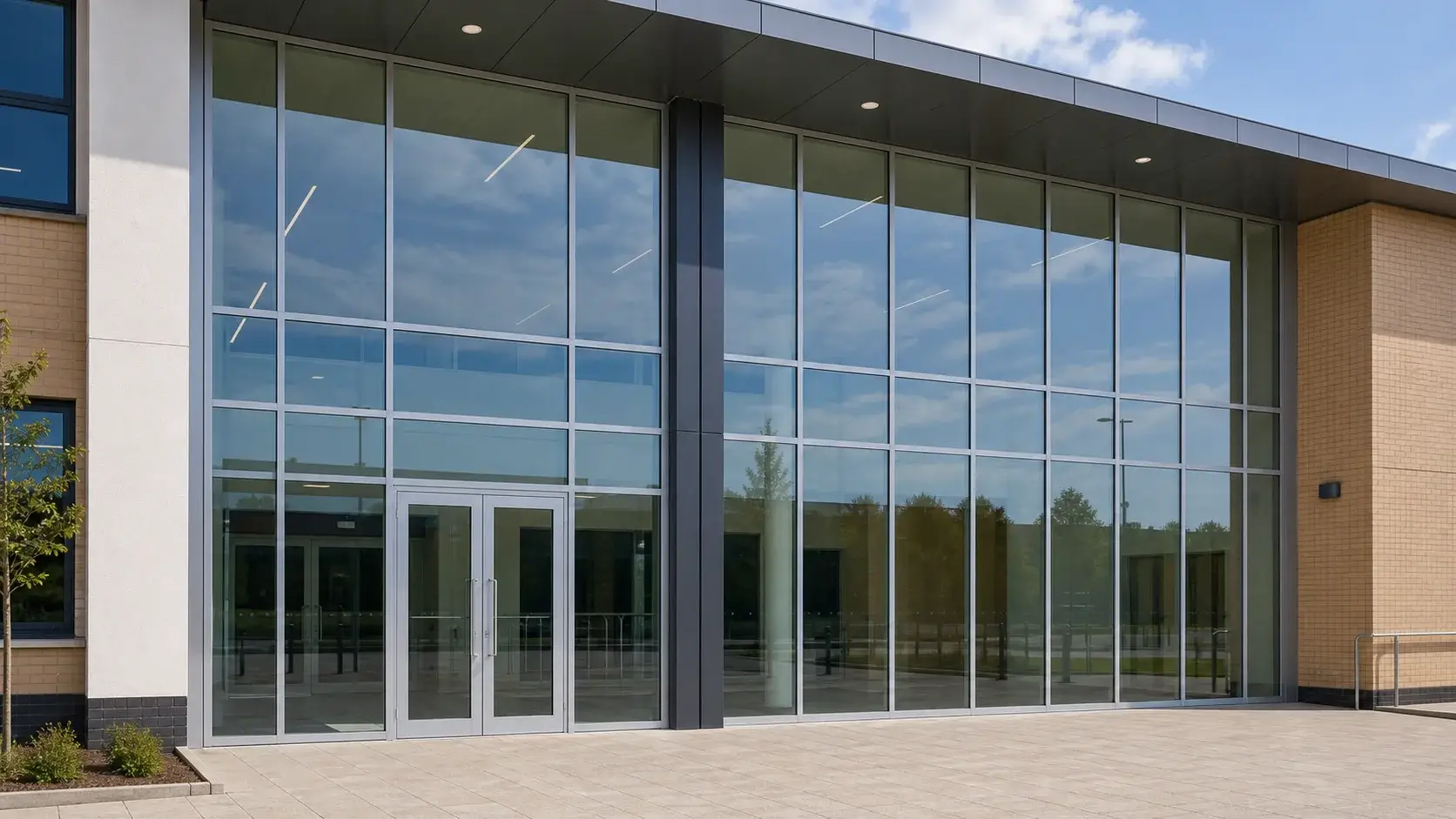 Illustrative product view of curtain walling