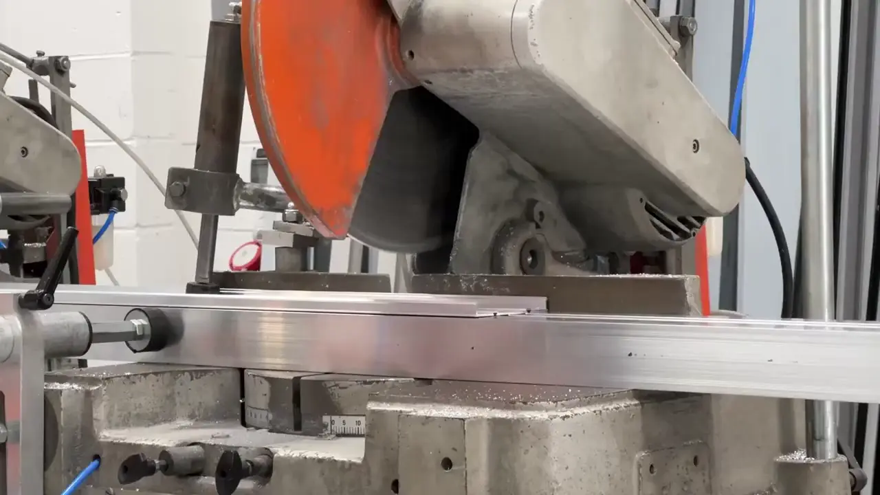 A Kingsland aluminium order being cut, checked in the jig and loaded for delivery