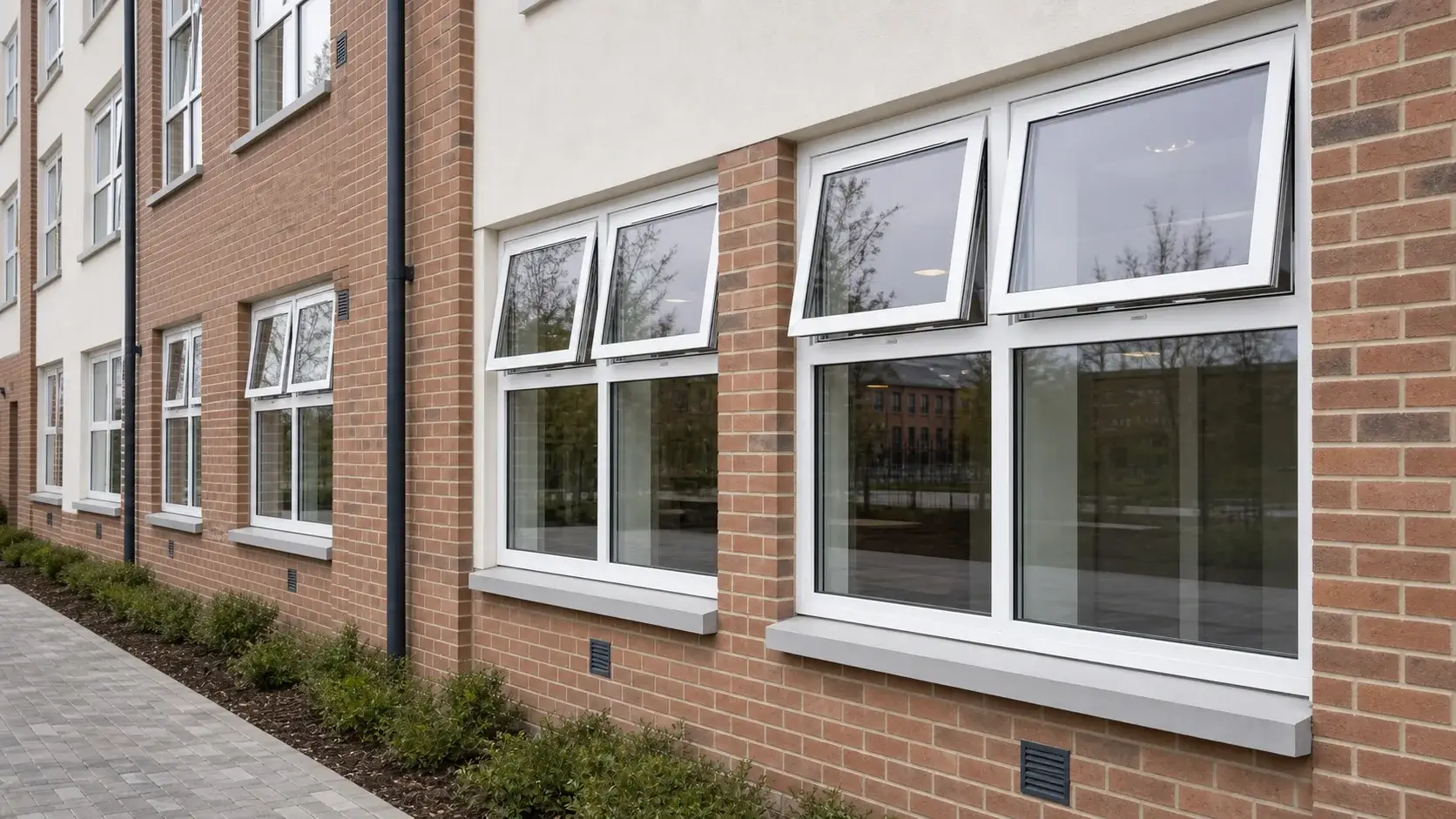 Illustrative product view of thermally broken aluminium windows