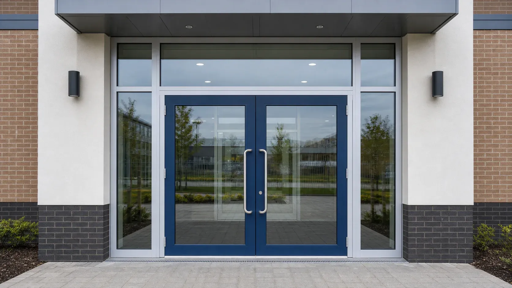 Entrance doors fabricated by Kingsland Fabrications