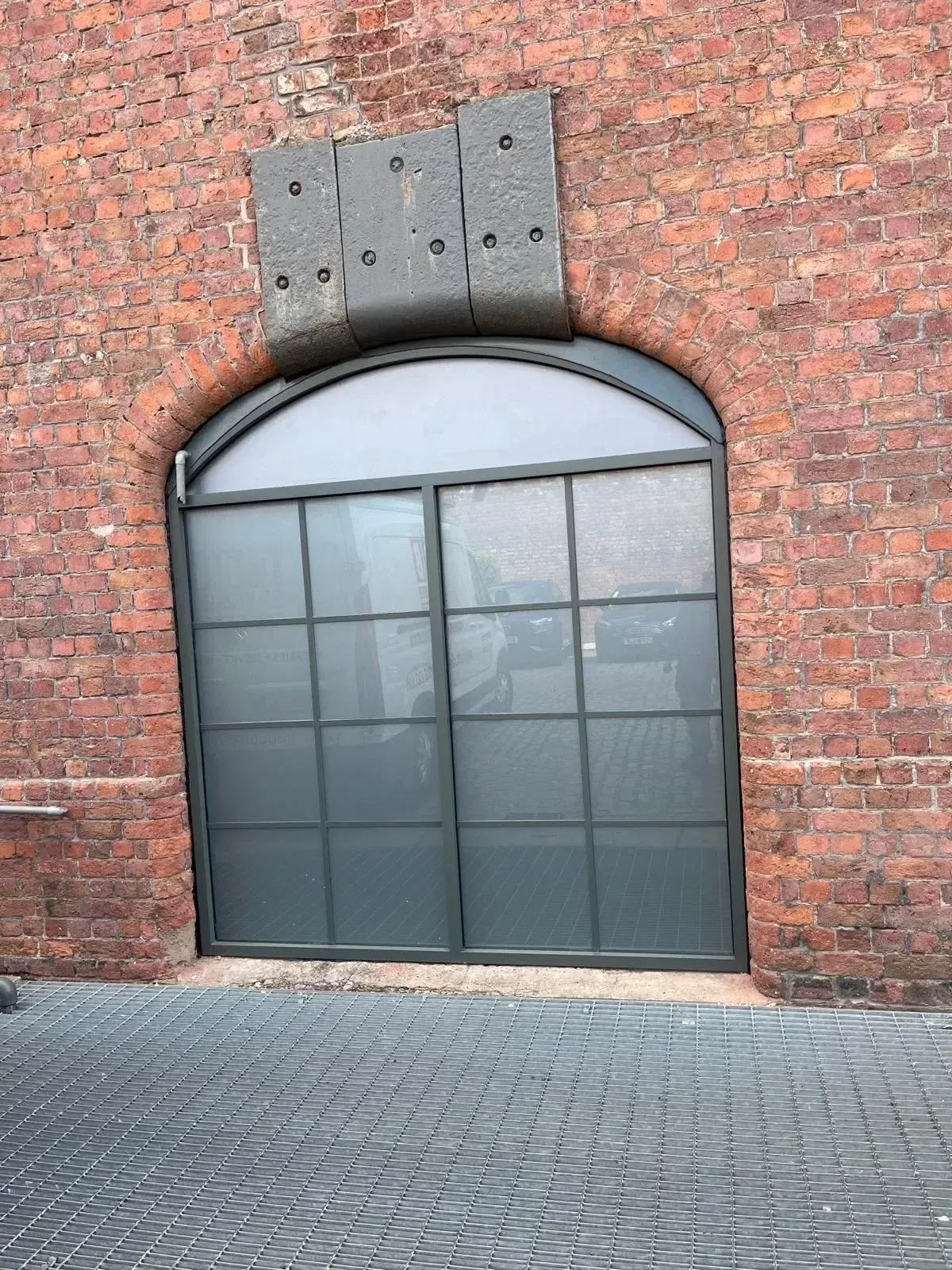Arched aluminium doors exterior view at Titanic Hotel