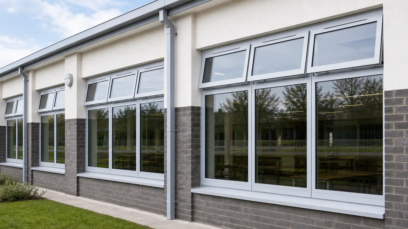 Illustrative product view of commercial tilt & turn windows